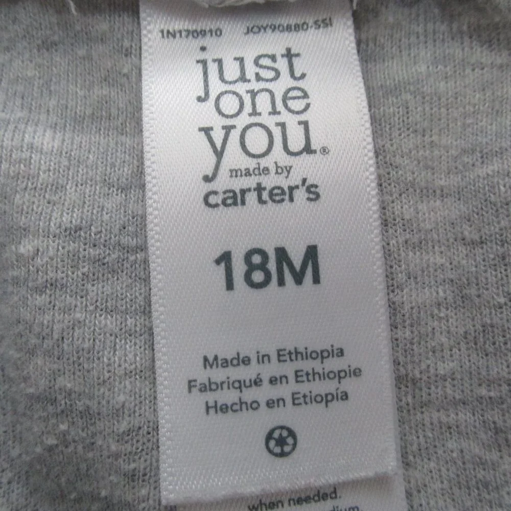 Just‎ One You Carters Pull On Pants Toddler Boys 18M Gray Elastic Jogger Bottoms